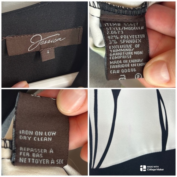 Jessica Sleeveless Floral Print Shift Dress with Contrast Trim Womens Size 4 - Picture 8 of 8